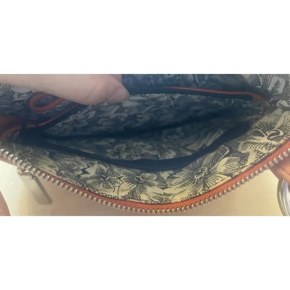 Hobo Brand Orange Leather Shoulder Bag Boho‎
